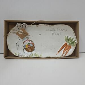Mud Pie Easter Bunny Treat Tray 11 "X 6" Stoneware New In Box